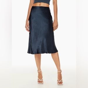 NWOT Babaton Slip Satin Midi Skirt